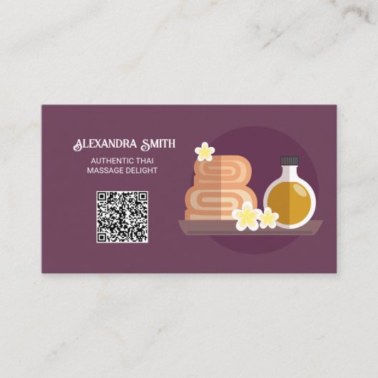 Thai Massage Custom QR Visitenkarte (Vorderseite)