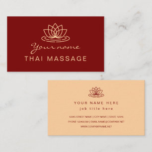 Thai-Massage-Salon Lotusblumen-Logo Visitenkarte