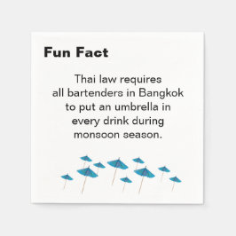 Thai Monsoon Umbrella Fun Fact Cocktail Serviette