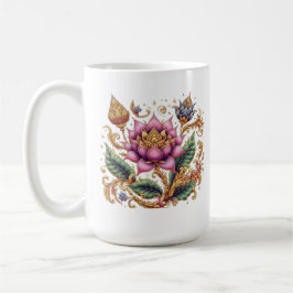 Thai Motif Blume Große klassische Keramik Kaffeetasse