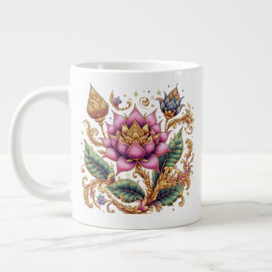 Thai Motif Blume Jumbo-Tasse (Links)