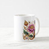 Thai Motif Blume Klassische Keramik Kaffeetasse (VorderseiteRechts)