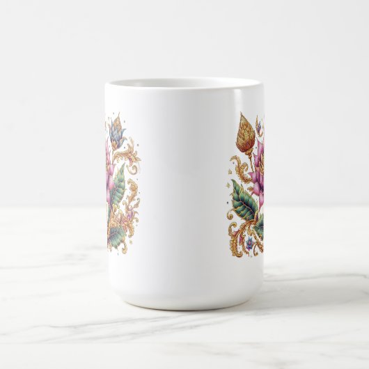 Thai Motif Blume Morphing Verwandlungstasse (Zentrum)