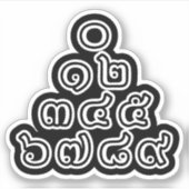 Thai Numbers Pyramid ♦ Thai-Sprachskript ♦ Aufkleber (Vorderseite)