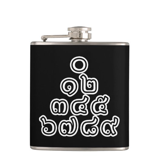 Thai Numbers Pyramid ♦ Thai-Sprachskript ♦ Flachmann (Vorderseite)