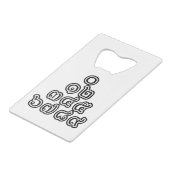 Thai Numbers Pyramid ♦ Thai-Sprachskript ♦ Geldbeutel Flaschenöffner (Vorderseite Schrägansicht)