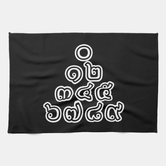 Thai Numbers Pyramid ♦ Thai-Sprachskript ♦ Geschirrtuch (Horizontal)