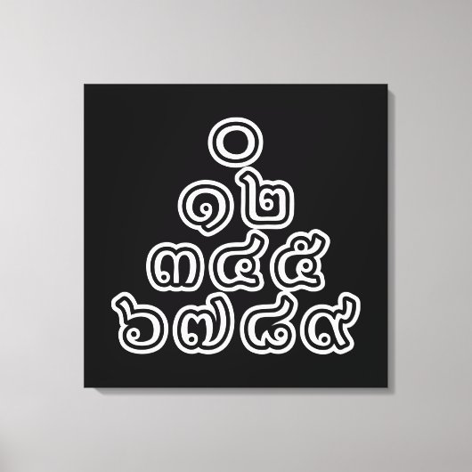 Thai Numbers Pyramid ♦ Thai-Sprachskript ♦ Leinwanddruck (Vorderseite)