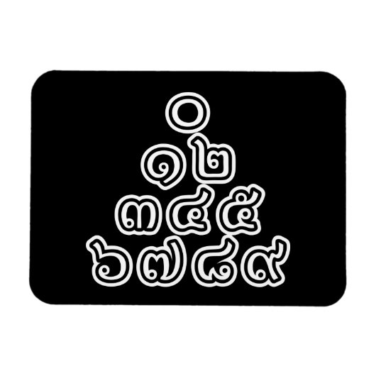 Thai Numbers Pyramid ♦ Thai-Sprachskript ♦ Magnet (Horizontal)