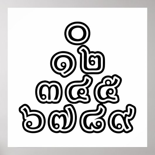 Thai Numbers Pyramid ♦ Thai-Sprachskript ♦ Poster (Vorne)