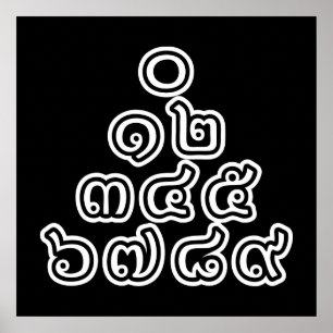Thai Numbers Pyramid ♦ Thai-Sprachskript ♦ Poster