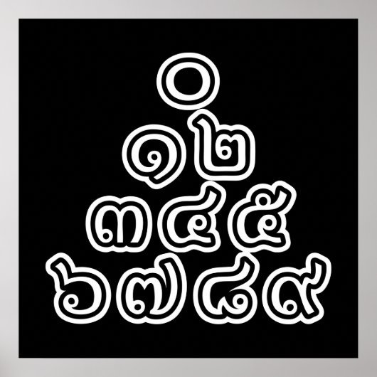Thai Numbers Pyramid ♦ Thai-Sprachskript ♦ Poster (Vorne)