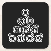 Thai Numbers Pyramid ♦ Thai-Sprachskript ♦ Rechteckiger Pappuntersetzer (Vorderseite)