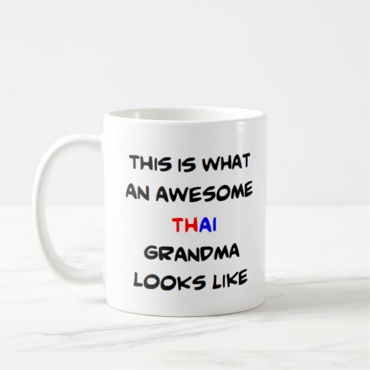 Thai Oma, phantastisch Kaffeetasse (Links)