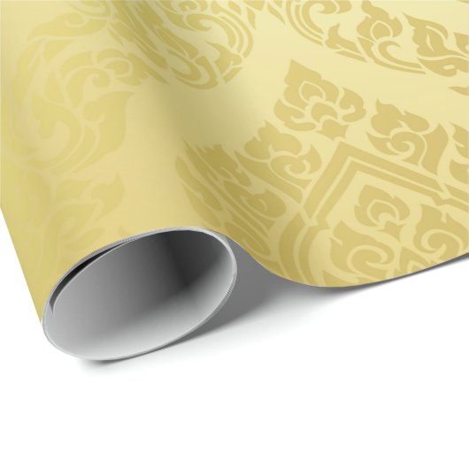 Thai Pattern Oberster Goldgrundthai, Muster, Geschenkpapier (Rolleneckpunkt)