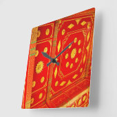 Thai Pavillion Ceiling Quadratische Wanduhr (Winkel)