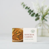 Thai Restaurant Catering Service Photo Visitenkarte (Stehend Vorderseite)