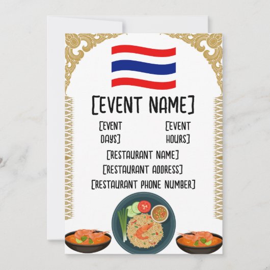 Thai Restaurant Veranstaltungen und Einweihungen Einladung (Vorderseite)