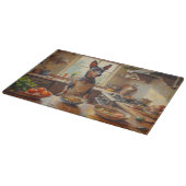 Thai Ridgeback Cooking in Kitchen Schneidebrett (Ecke)