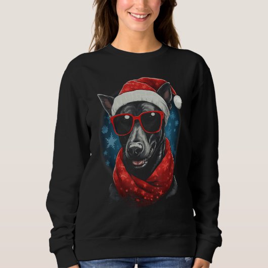 Thai Ridgeback Dog Weihnachtskartf Winterurlaub Sweatshirt (Vorderseite)