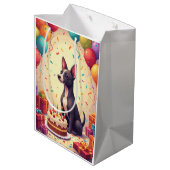 Thai Ridgeback Geburtstagsfeier Mittlere Geschenktüte (Rückseite Schrägansicht)