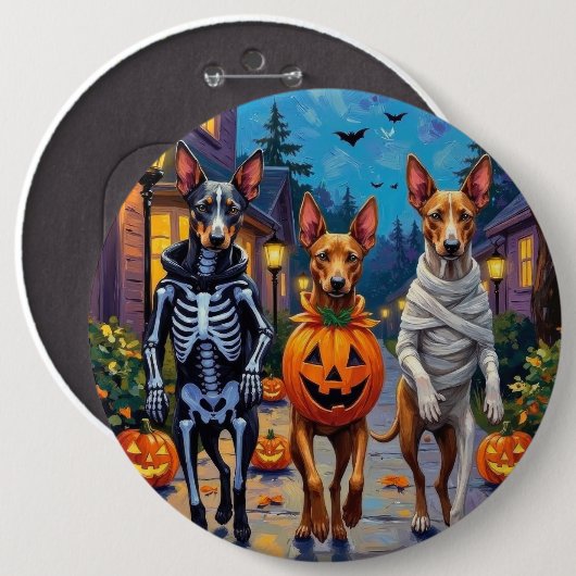 Thai Ridgeback Halloween-Kostüm beim Trick-or-Trea Button (Vorne & Hinten)