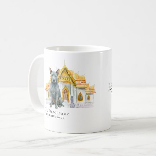 Thai Ridgeback Watercolor Dog Kaffeetasse (Vorderseite Links)