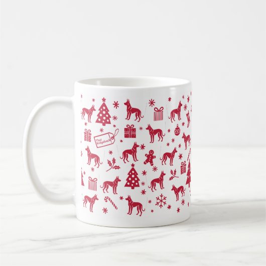 Thai Ridgeback Weihnachtsdesign Kaffeetasse (Links)
