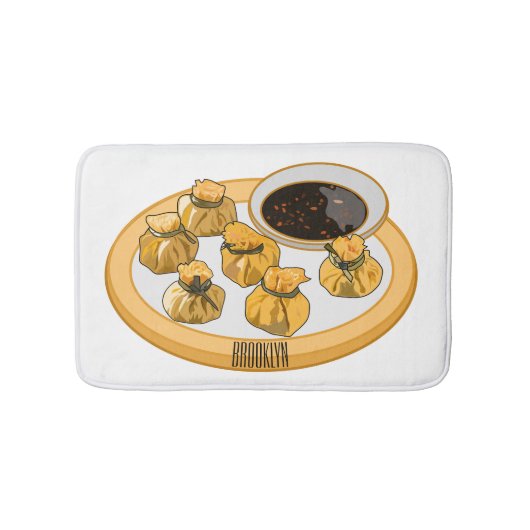 Thai Shrimp Cartoon Illustration Badematte (Vorderseite)