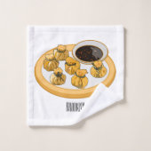 Thai Shrimp Cartoon Illustration Badhandtuch Set (Waschlappen)
