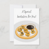 Thai Shrimp Cartoon Illustration Einladung (Rückseite)