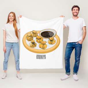 Thai Shrimp Cartoon Illustration Fleecedecke