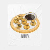 Thai Shrimp Cartoon Illustration Fleecedecke (Vorderseite)