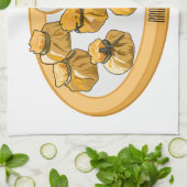 Thai Shrimp Cartoon Illustration Geschirrtuch (Gefaltet)