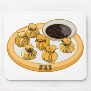 Thai Shrimp Cartoon Illustration Mousepad