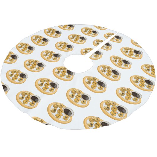 Thai Shrimp Cartoon Illustration Polyester Weihnachtsbaumdecke (Schrägansicht)