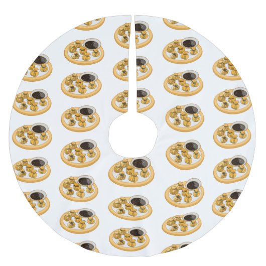 Thai Shrimp Cartoon Illustration Polyester Weihnachtsbaumdecke (Vorderseite)