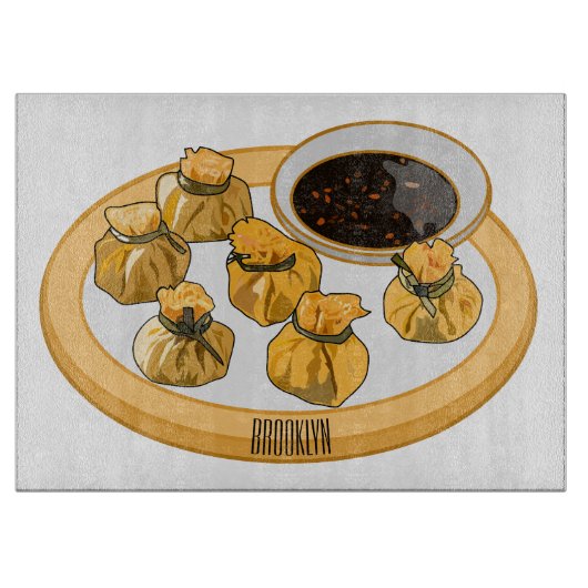 Thai Shrimp Cartoon Illustration Schneidebrett (Vorderseite)