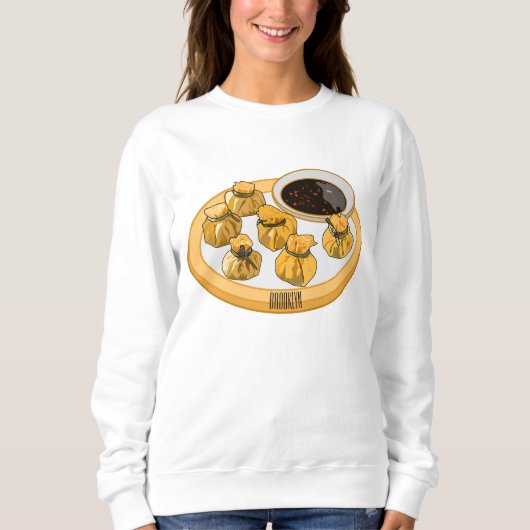 Thai Shrimp Cartoon Illustration Sweatshirt (Vorderseite)