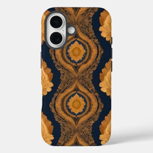Thai Silk inspired Pattern in Gold Case-Mate iPhone Hülle (Rückseite)