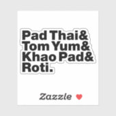 Thai Street Food Aufkleber (Blatt)