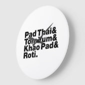 Thai Street Food Große Wanduhr (Winkel)