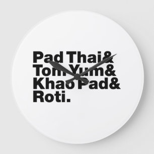 Thai Street Food Große Wanduhr