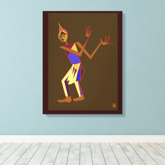 Thai-Tänzerin - Mann Leinwanddruck (Insitu (Holzboden))