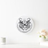 Thai Tattoo Designs Tiger " Yant Suea Koo "Black Runde Wanduhr (Zuhause)