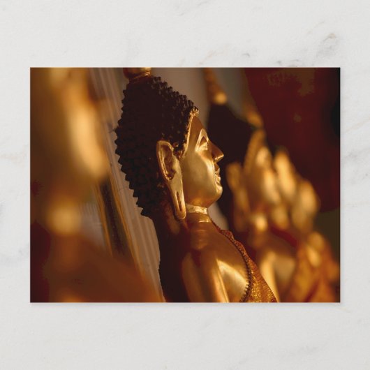 Thai Temple Buddha Statues Foto Postkarte (Vorderseite)