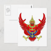 THAI THAILAND COAT VON WAFFEN EMBLEM FLAG POSTKARTE (Vorne/Hinten)
