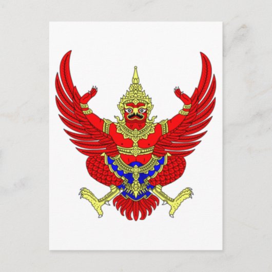 THAI THAILAND COAT VON WAFFEN EMBLEM FLAG POSTKARTE (Vorderseite)
