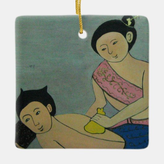 Thai Traditionelle Massage Keramikornament (Vorderseite)