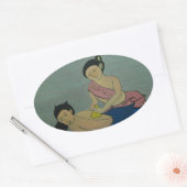 Thai Traditionelle Massage Ovaler Aufkleber (Umschlag)